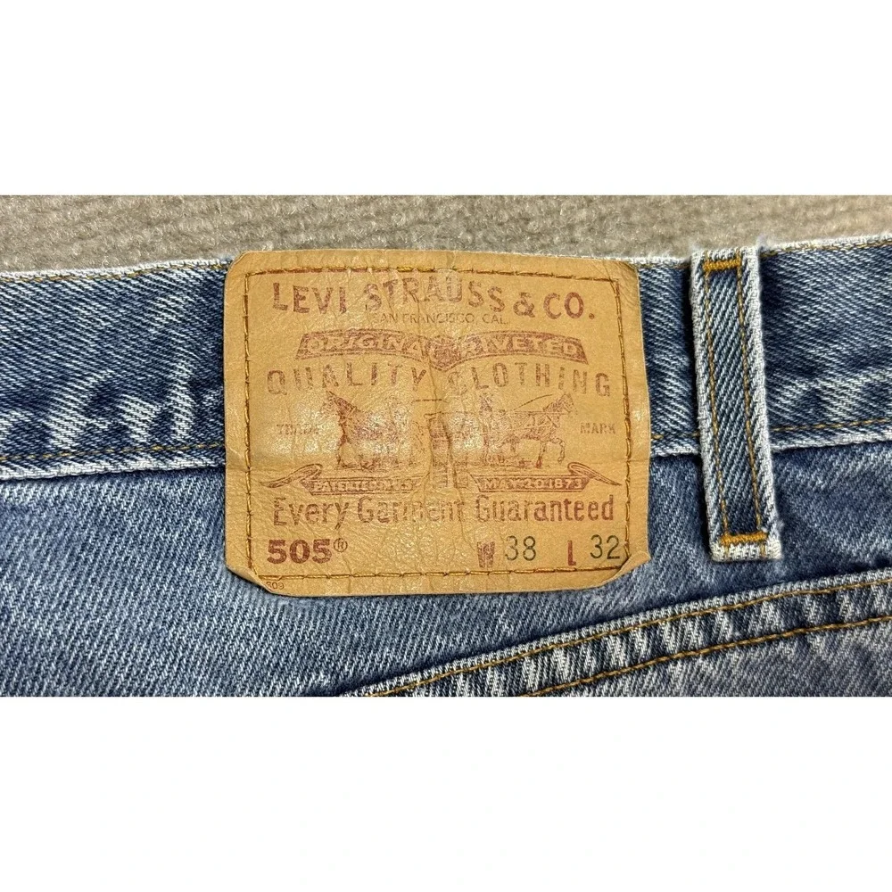 Vintage 1999 Levis 505 Jeans Mens 38x32 Blue Denim Regular‎ Fit Straight Leg Y2K